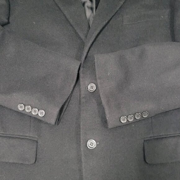 T. Harris Black Cashmere Silk Wool 2 Button Vented Notch Blazer Sport Coat 42R - Picture 11 of 14